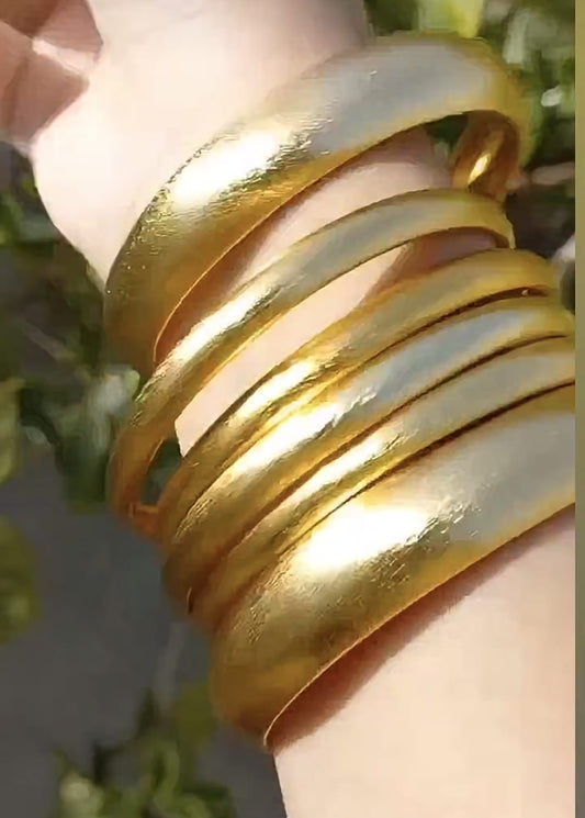 Pakistani Gold Polished Bangle Set