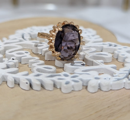 Studded Ring with Purple Stone